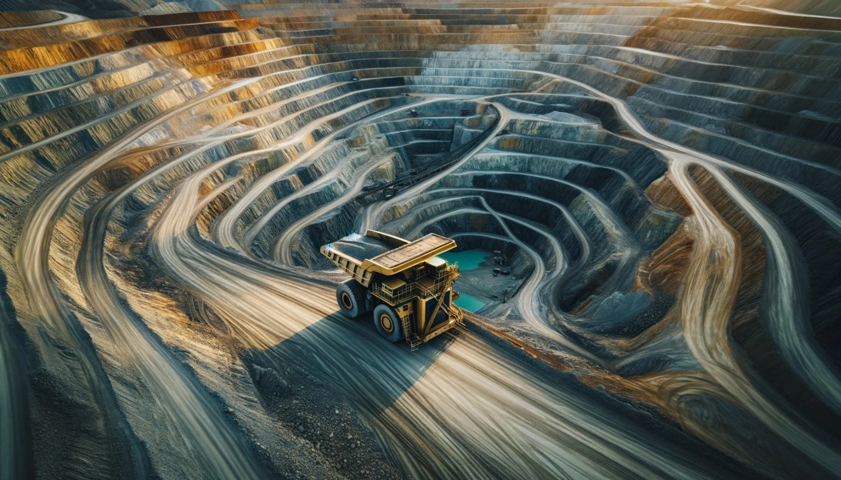 A mining truck in the mine