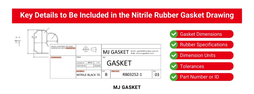 Key Details to Be Included in the Nitrile Rubber Gasket Drawing